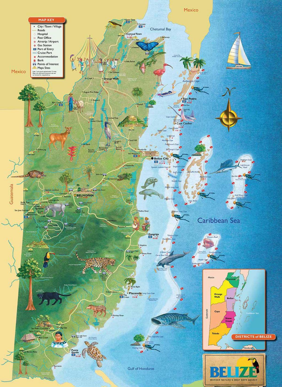Belize port térkép