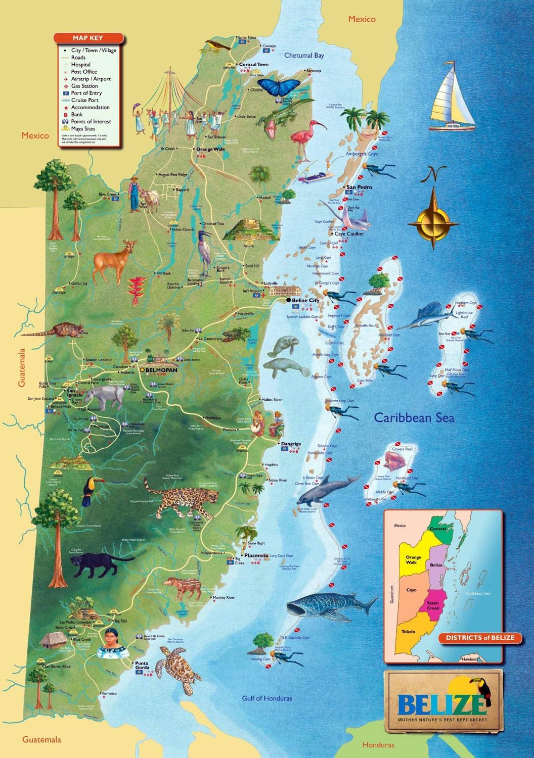 Térkép Belize-i vízesések 