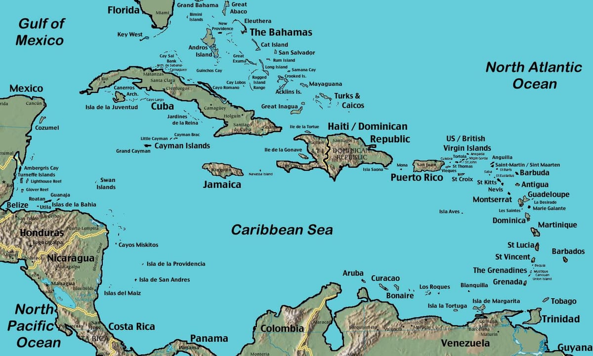Térkép karib-Belize