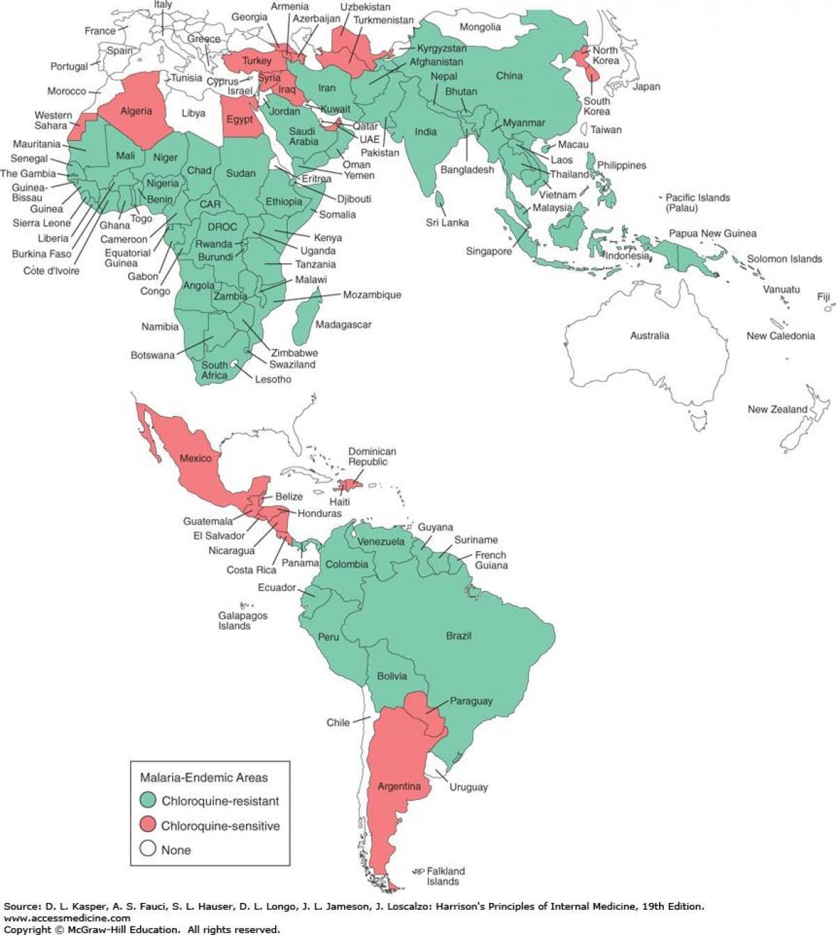 Térkép Belize malária 