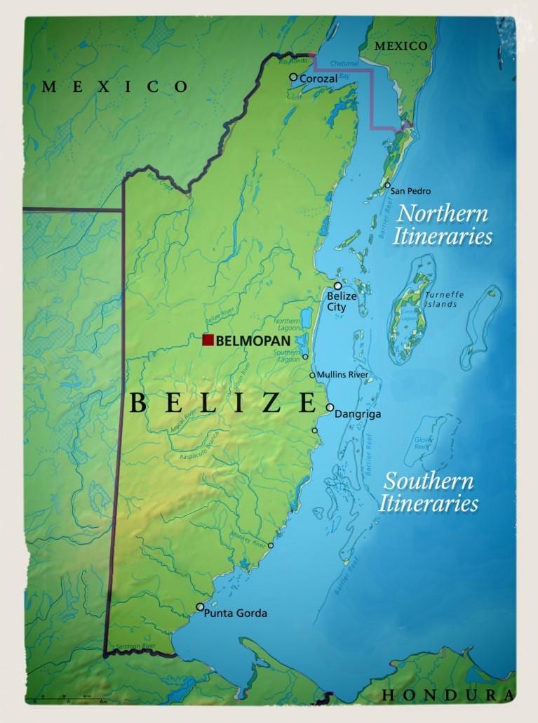 Térkép Belize vitorlázás
