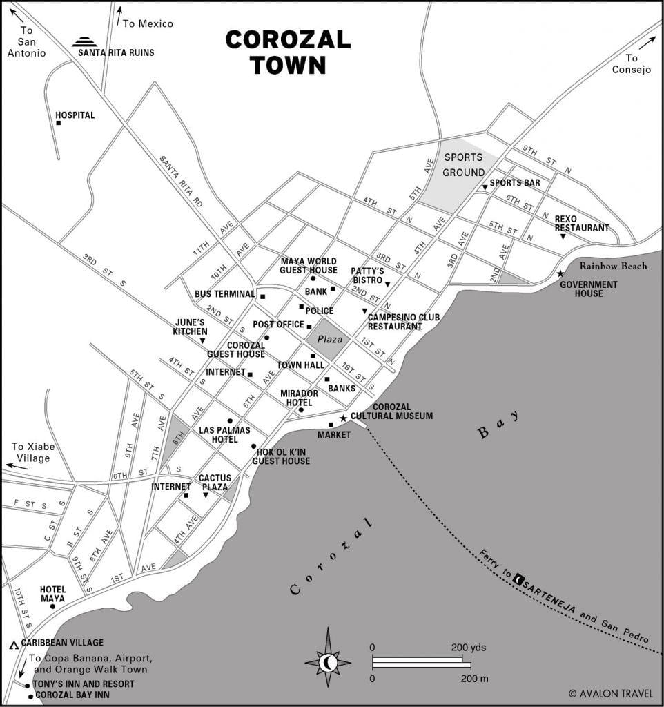 térkép corozal város Belize