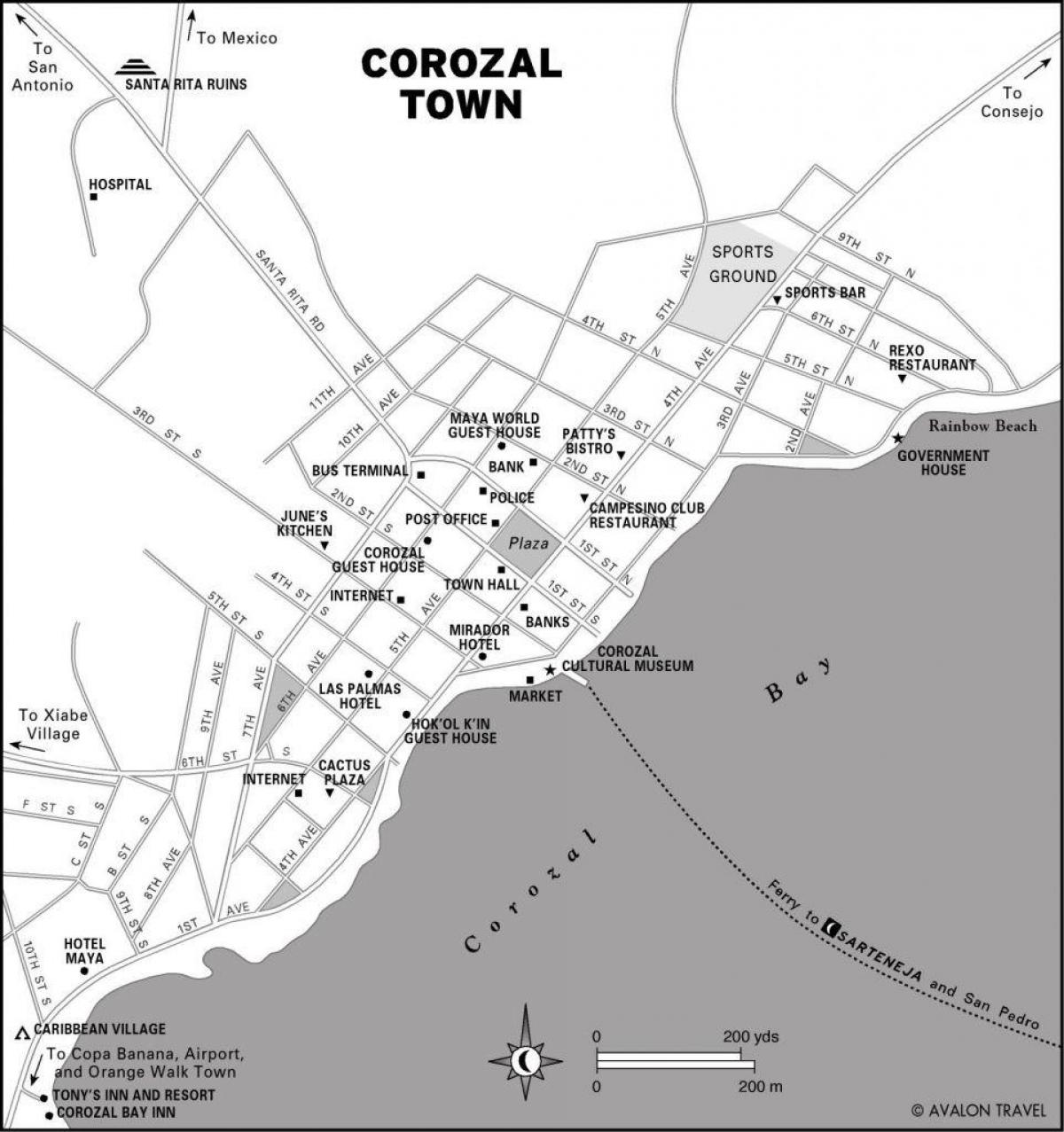 térkép corozal város Belize