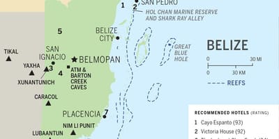 Térkép Belize strandok