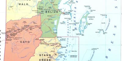 Térkép Belize kerület