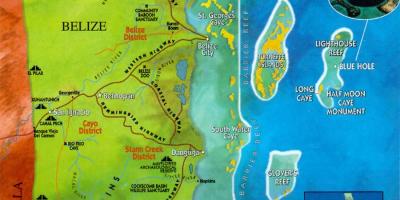 Belize-i romok térkép