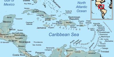 Térkép Belize, valamint a környező szigetek
