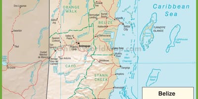 Belize autópálya térkép