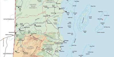 Térkép ofBelize falusi turizmus 