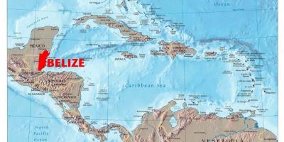 Térkép közép-amerikai Belize