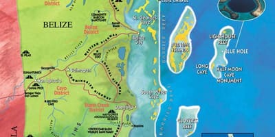 Térkép dohány caye Belize