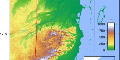 Térkép fizikai Belize