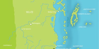 Térkép menedék Belize
