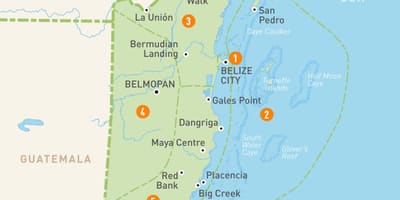 Térkép Belize-i környező országokban