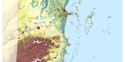 Térkép topográfiai Belize
